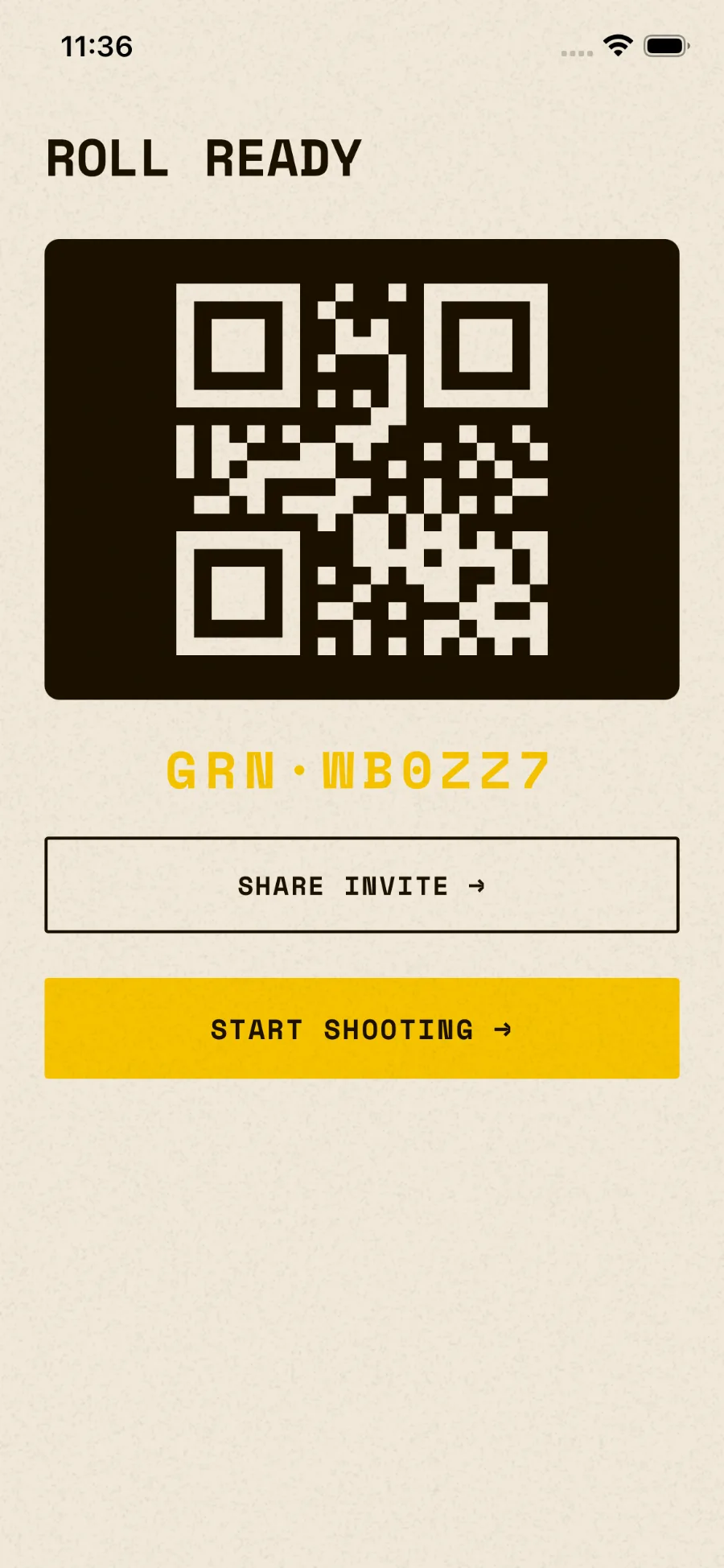 A roll's QR share code