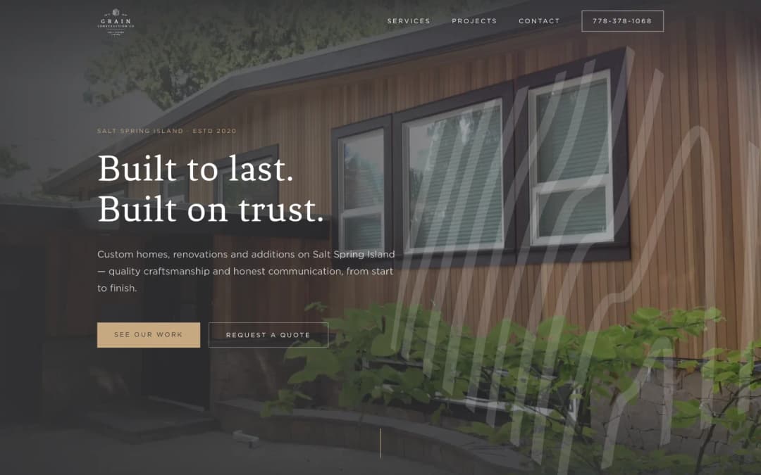 Grain Construction website
